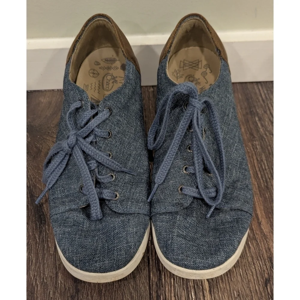 Chaco Ionia Blue Canvas Lace Up Shoes Size 10